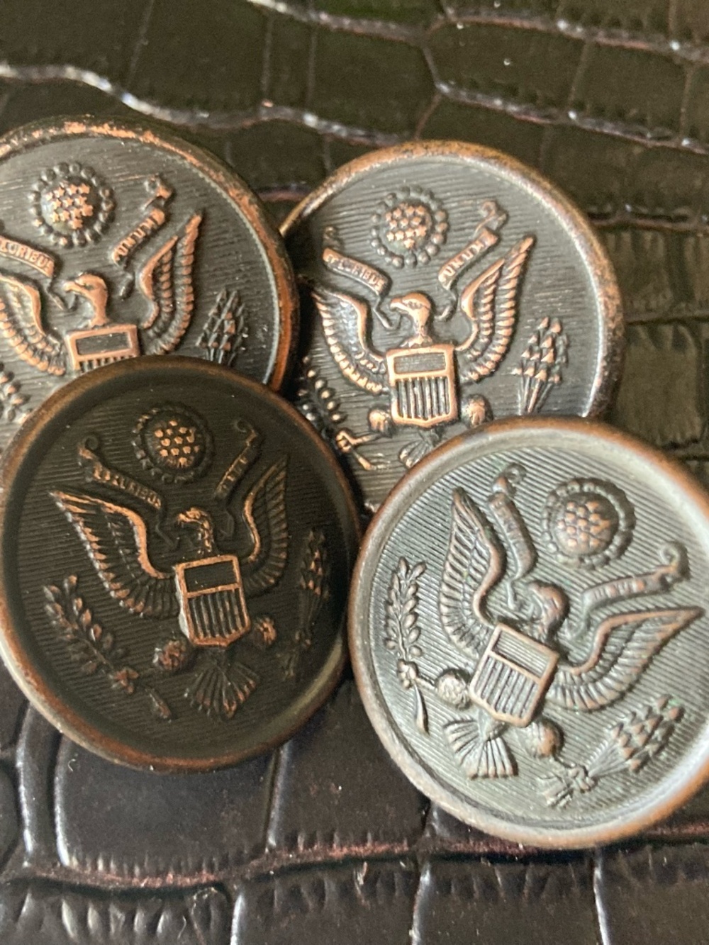 Antique U.S. Eagle Uniform Buttons – Mixed Maker Lot –Waterbury /Liermann WW1